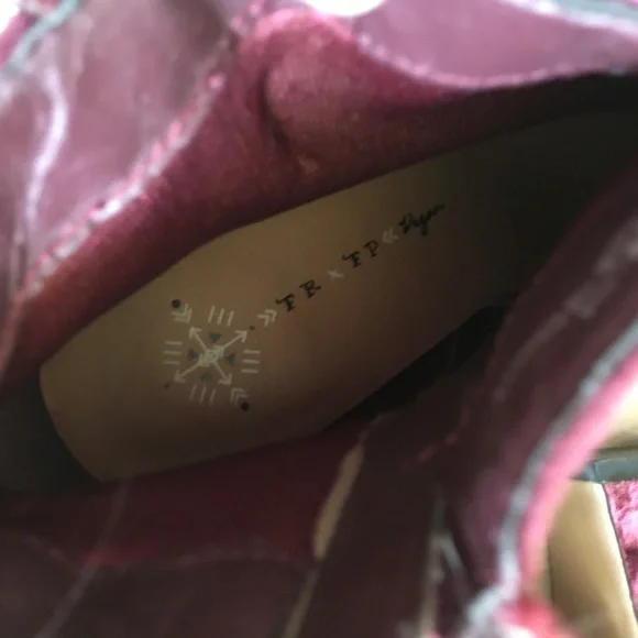 Free People Velvet Ankle Boots in Burgundy - Picture 8 of 8